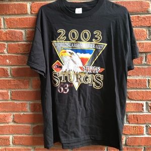 Vintage Sturgis 2003 T Shirt Motorcycle Rally Size Black XL